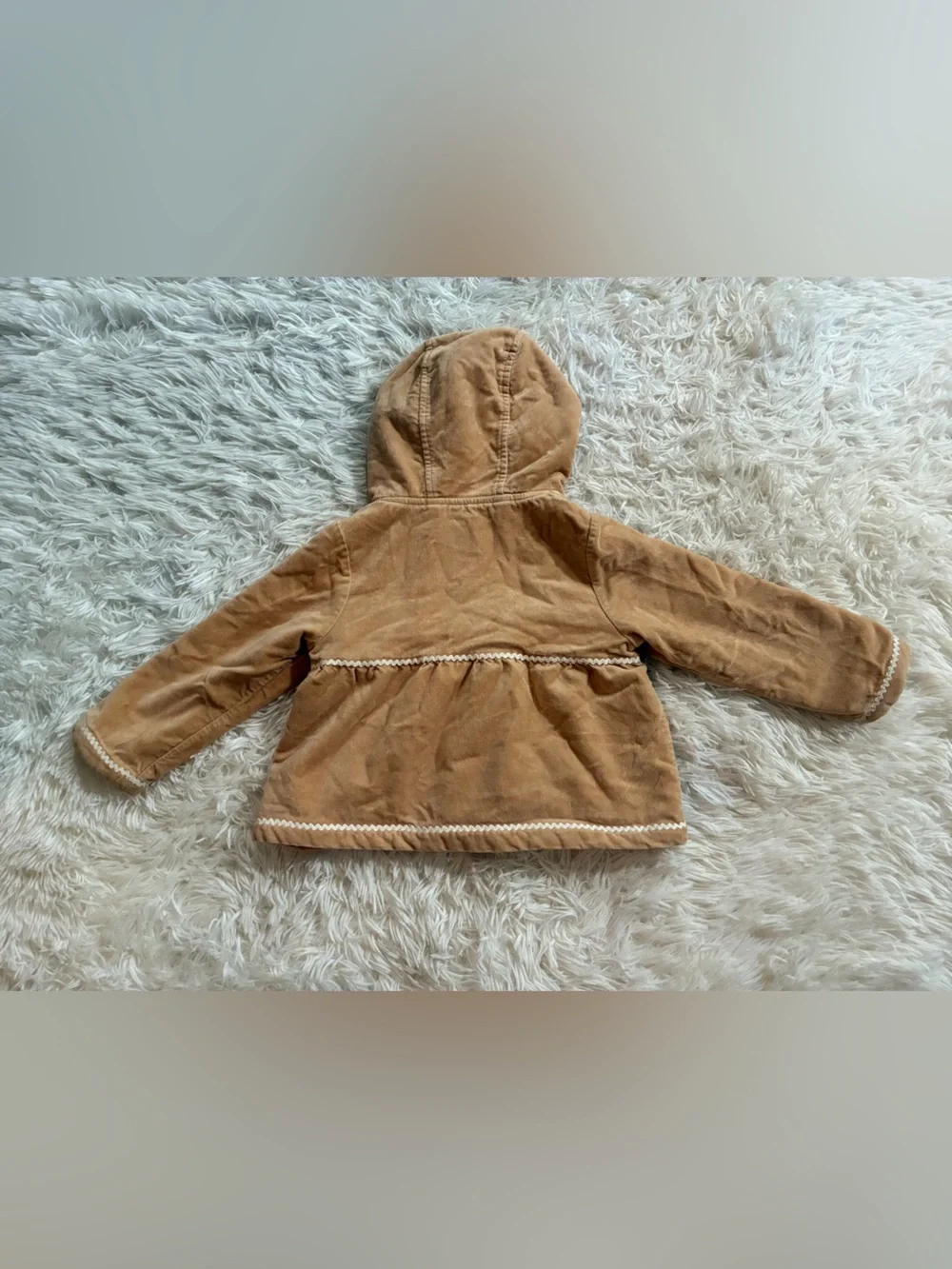 Vintage Gymboree Holiday Christmas Gingerbread Cookie Coat Jacket Tan Girls 4T